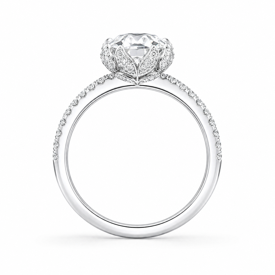 1.51 CT Pear Cut Lab-Grown Diamond Hidden Halo Engagement Ring in 14K White Gold – Timeless Anniversary Design