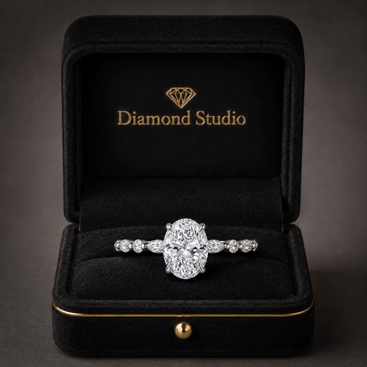 2.50 CT Versailles Lab-Grown Diamond Hidden Halo Engagement Ring in 14K White Gold – Luxury Cathedral Design
