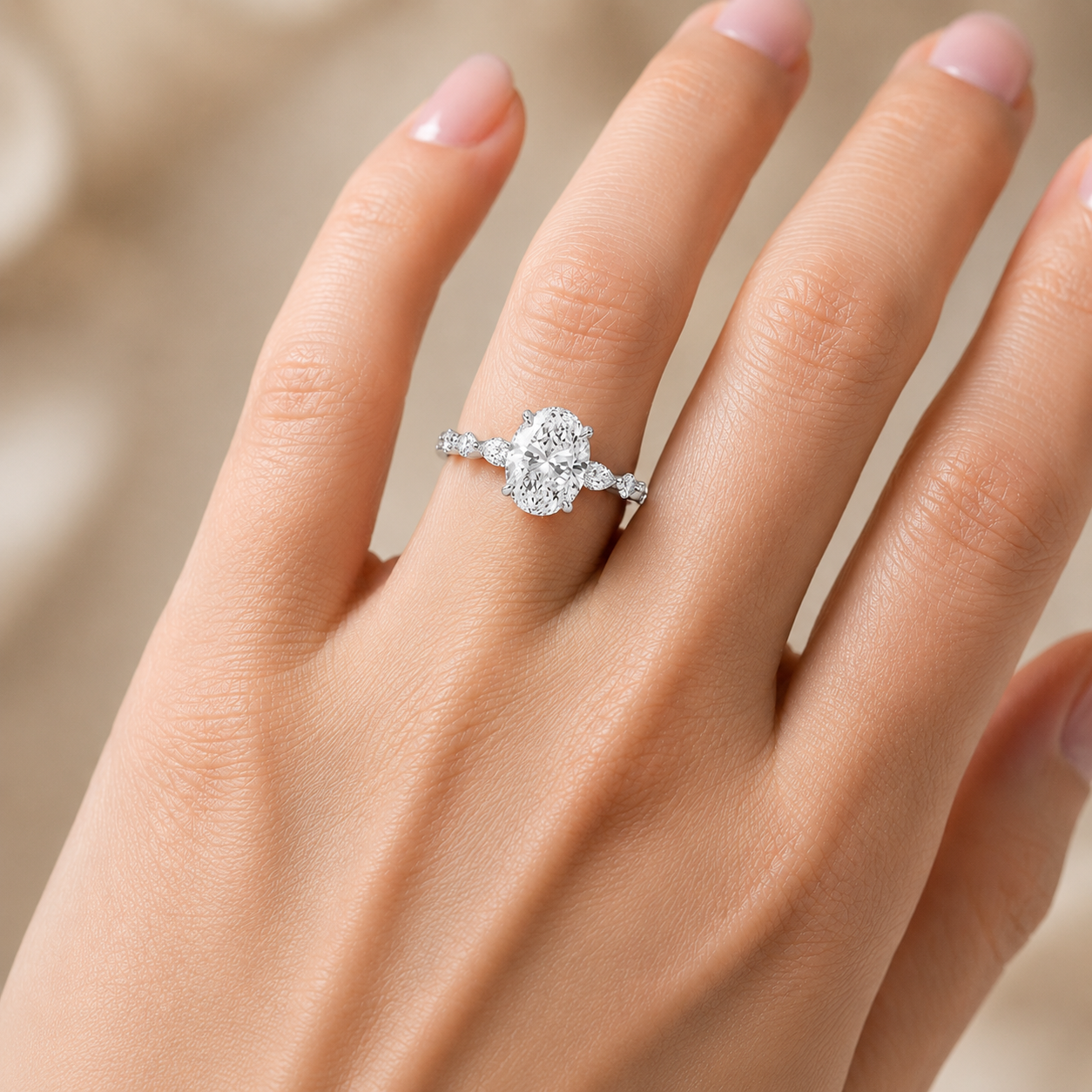 2.50 CT Versailles Lab-Grown Diamond Hidden Halo Engagement Ring in 14K White Gold – Luxury Cathedral Design