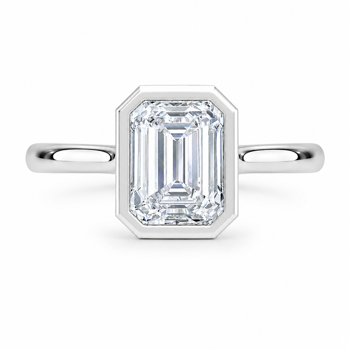 3.00 CT Luna Lab-Grown Diamond Hidden Halo Engagement Ring in 14K White Gold â€“ Elegant Solitaire Design from Diamond Studio