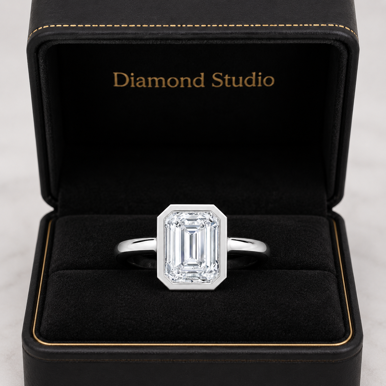3.00 CT Luna Lab-Grown Diamond Hidden Halo Engagement Ring in 14K White Gold – Elegant Solitaire Design