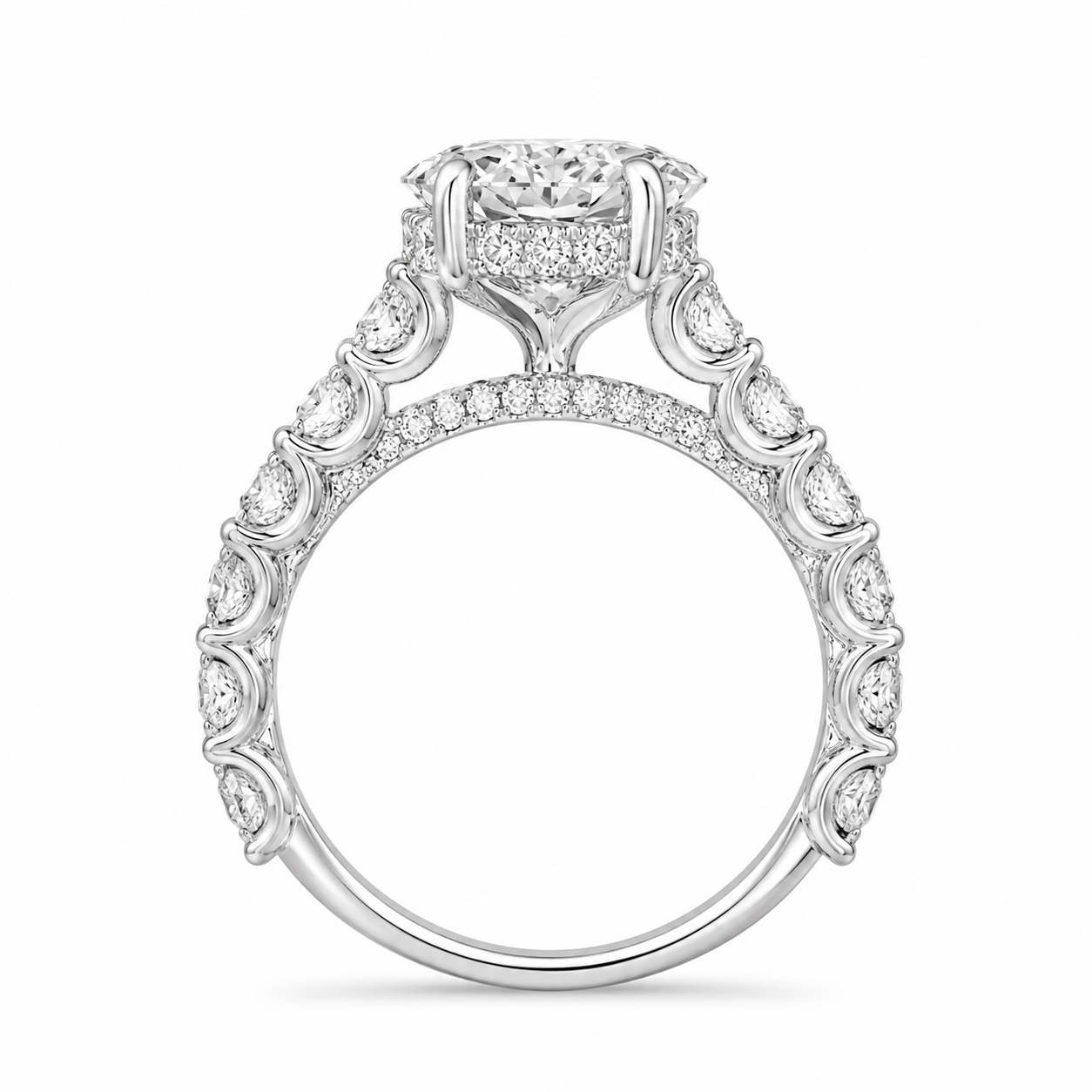 4.00 CT Marquise Cut Lab-Grown Diamond Hidden Halo Solitaire Engagement Ring in 14K White Gold – Promise & Anniversary Design