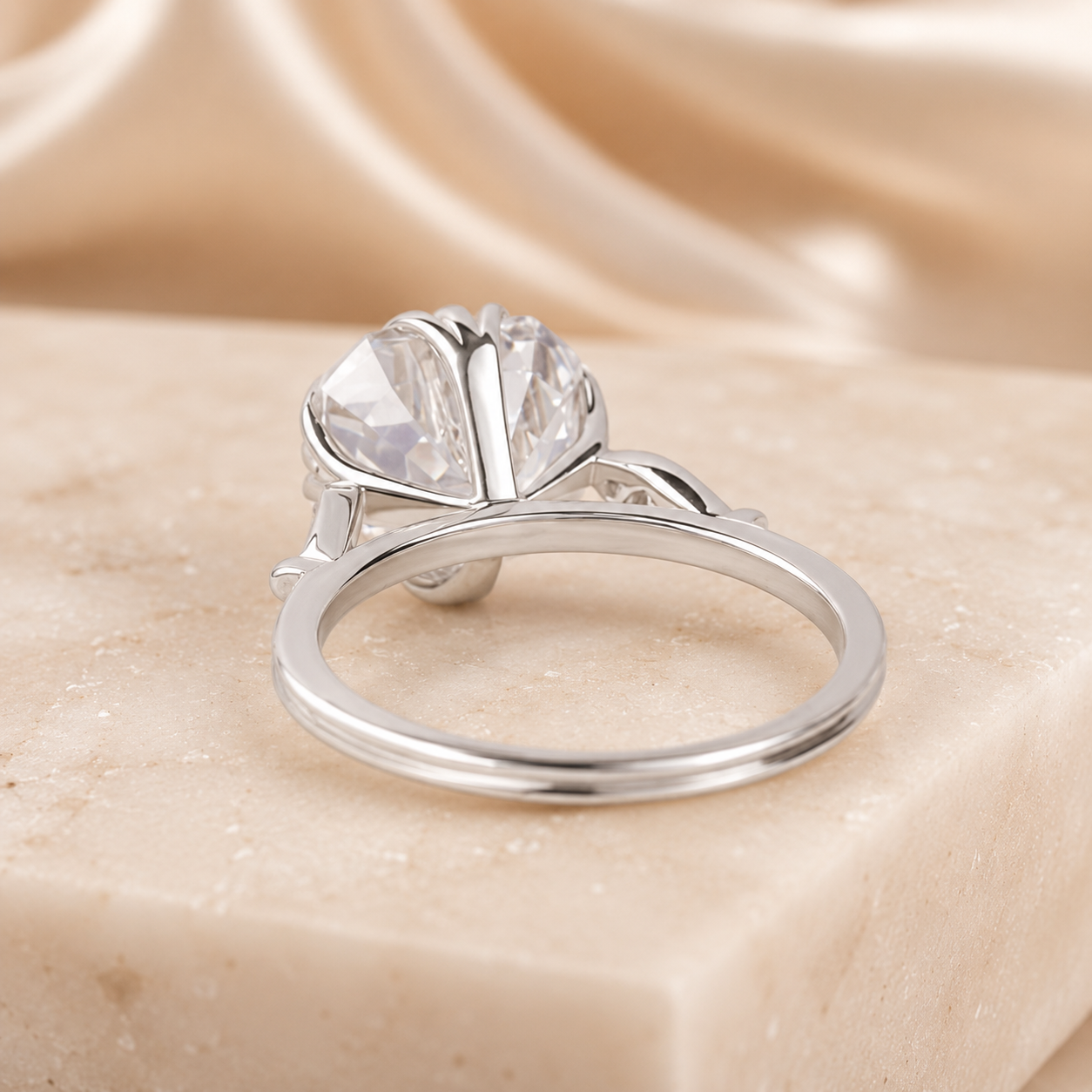 3.50 CT Asscher Cut Lab-Grown Diamond Solitaire Engagement Ring in 14K White Gold – Vintage Decorative Prong Design