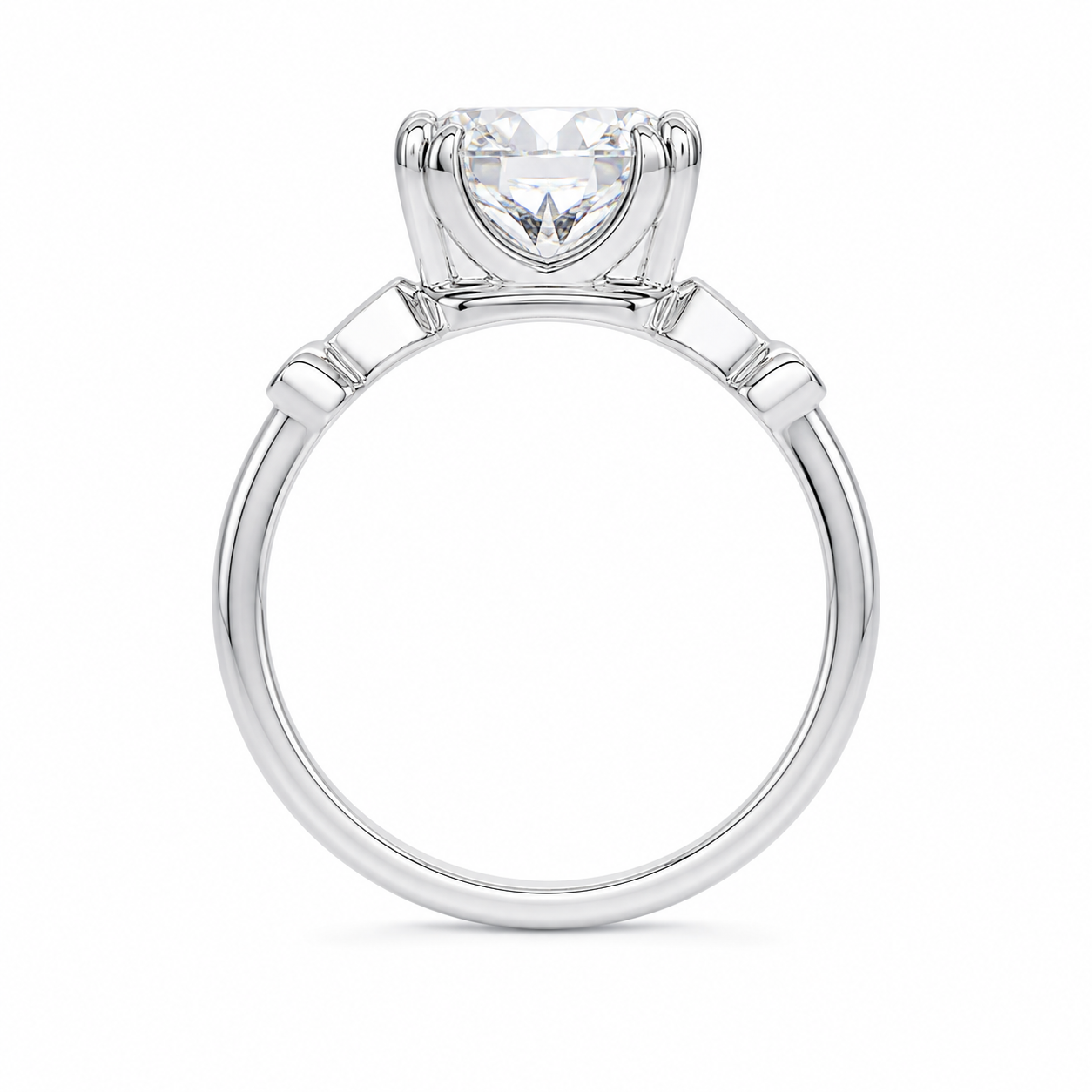 3.50 CT Asscher Cut Lab-Grown Diamond Solitaire Engagement Ring in 14K White Gold – Antique Old Mine Inspired Double Claw Design