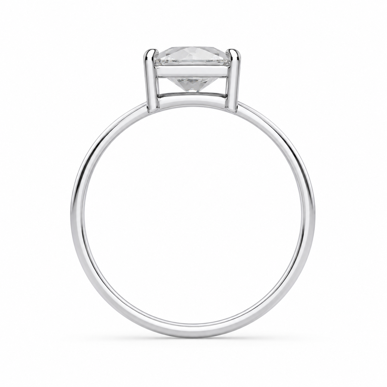2.00 CT Asscher Cut Lab-Grown Diamond Solitaire Engagement Ring in 14K White Gold – IGI Certified Split Shank Compass Prong Design