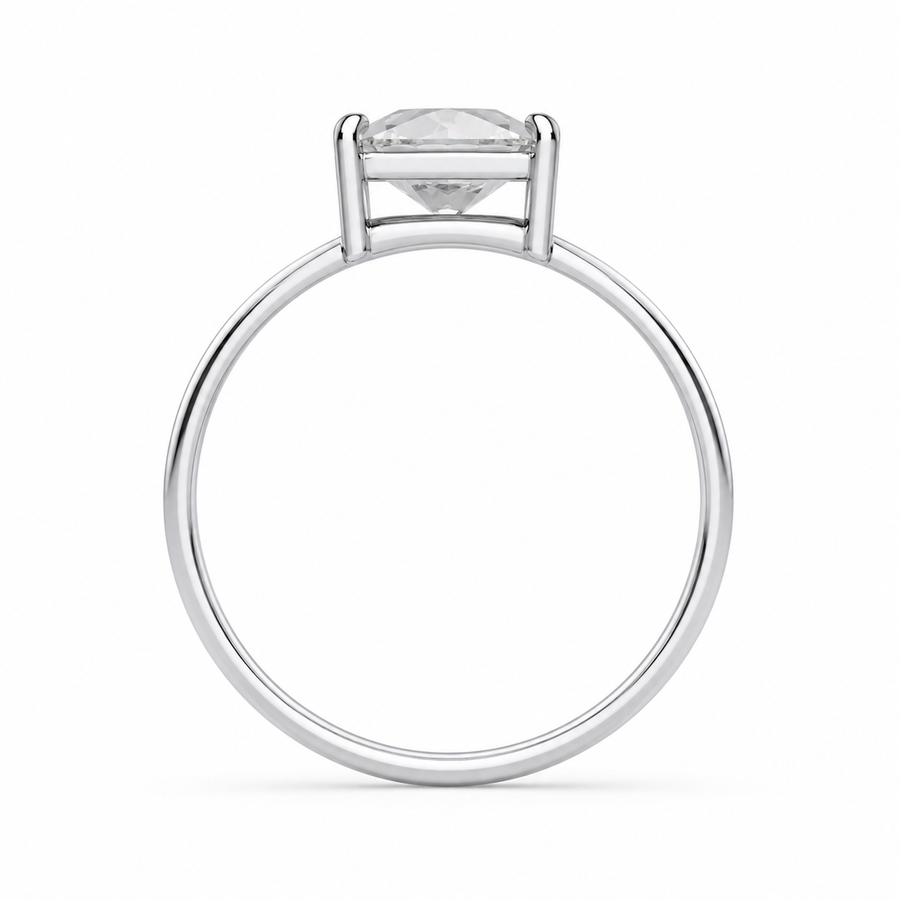 2.00 CT Asscher Cut Lab-Grown Diamond Solitaire Engagement Ring in 14K White Gold – IGI Certified Split Shank Compass Prong Design