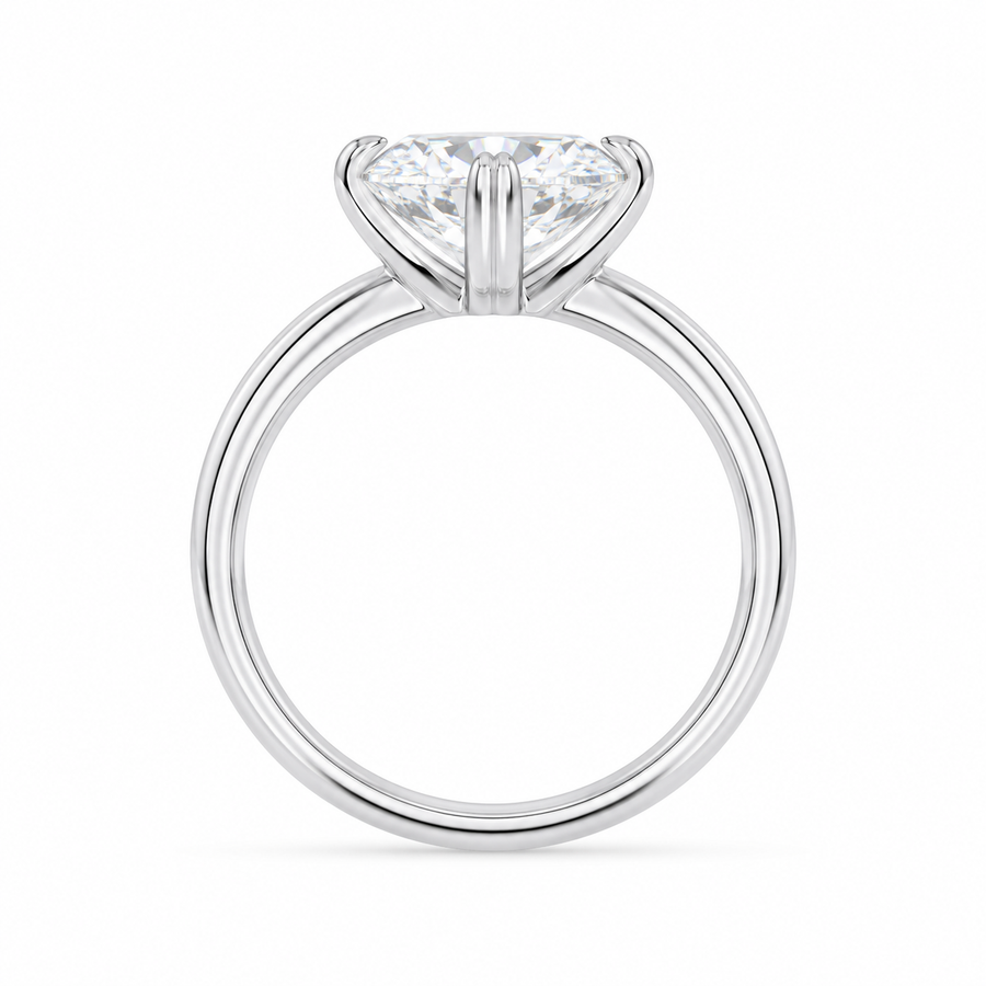 2.00 CT Asscher Cut Lab-Grown Diamond Solitaire Engagement Ring in 14K White Gold – Double Claw Prong Step Cut Design