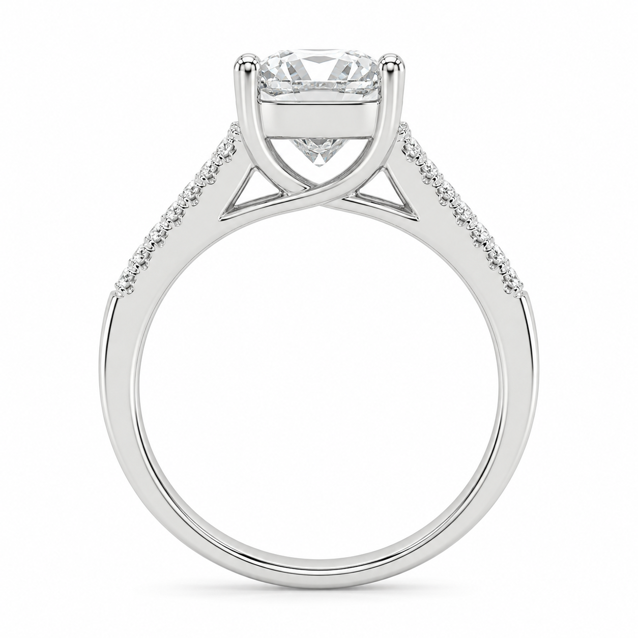 2.00 CT Asscher Cut Lab-Grown Diamond Solitaire Engagement Ring in 14K White Gold – Classic Bridal Design