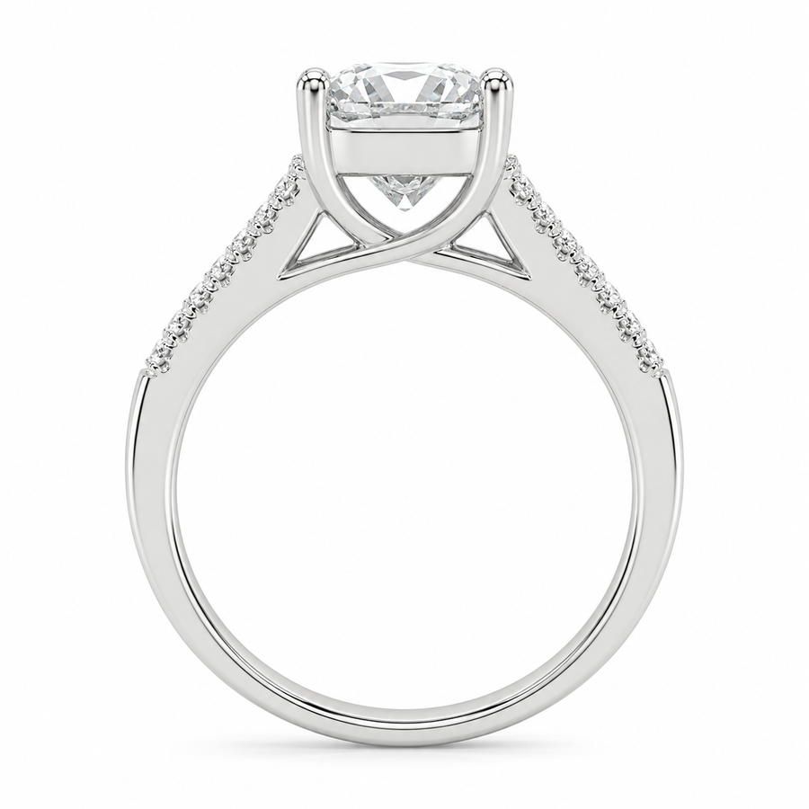 2.00 CT Asscher Cut Lab-Grown Diamond Solitaire Engagement Ring in 14K White Gold – Classic Bridal Design