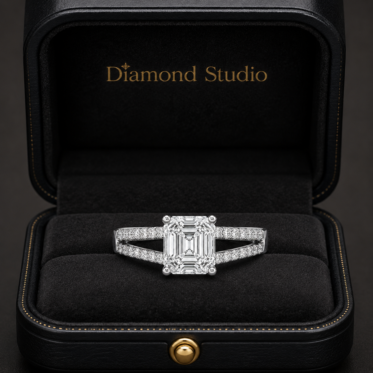 2.00 CT Asscher Cut Lab-Grown Diamond Solitaire Engagement Ring in 14K White Gold – Classic Bridal Design