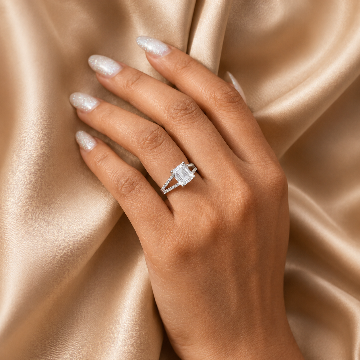 2.00 CT Asscher Cut Lab-Grown Diamond Solitaire Engagement Ring in 14K White Gold – Classic Bridal Design
