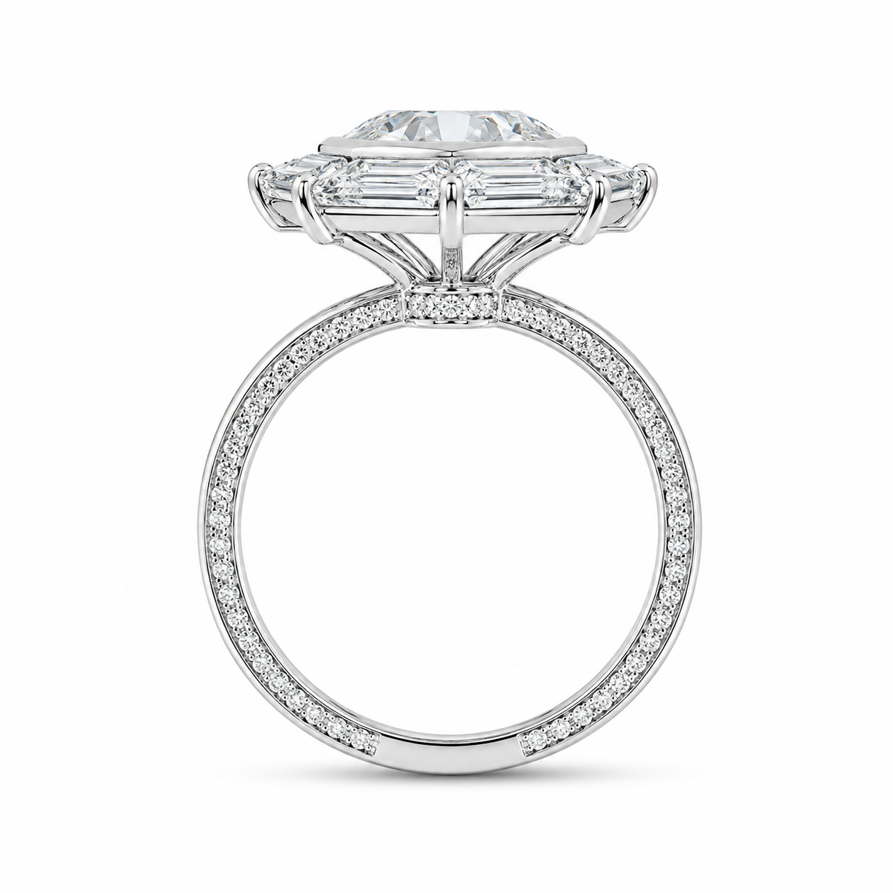 2.00 CT Asscher Cut Lab-Grown Diamond Engagement Ring in 14K White Gold – Vintage Pavé Band Design