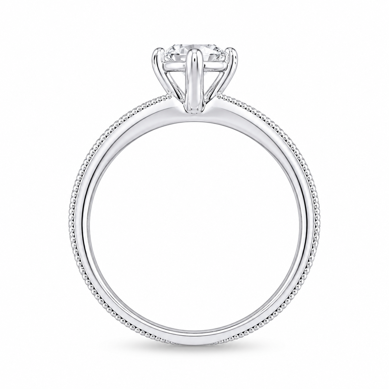 2.00 CT Asscher Cut Lab-Grown Diamond Engagement Ring in 14K White Gold – Milgrain Double Claw Prong Art Deco Design