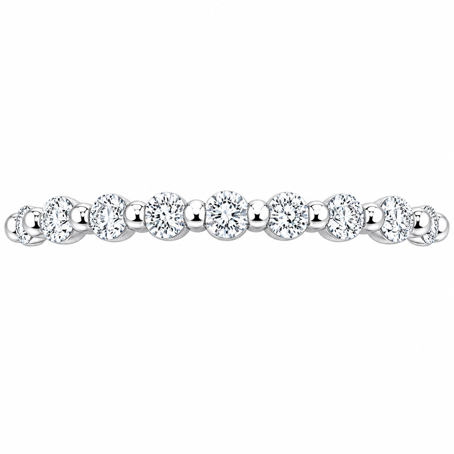 1.85 CT Marseille Round Lab-Grown Diamond 2PCS Bridal Set in 14K White Gold – Floating Shared Prong Wedding Ring Design