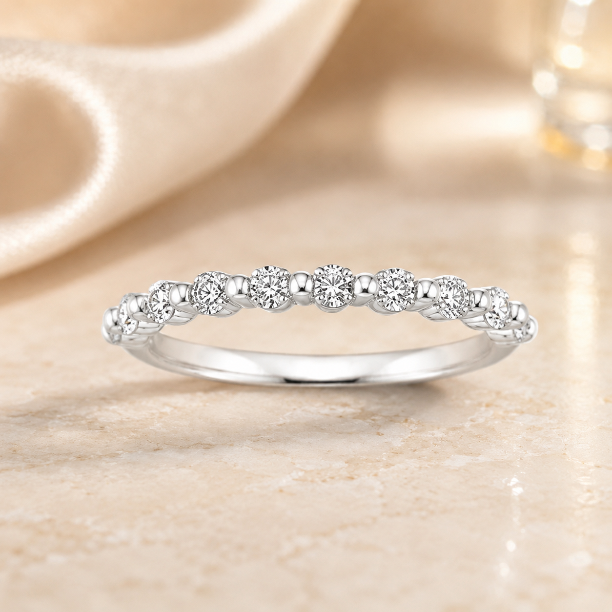 1.85 CT Marseille Round Lab-Grown Diamond 2PCS Bridal Set in 14K White Gold – Floating Shared Prong Wedding Ring Design