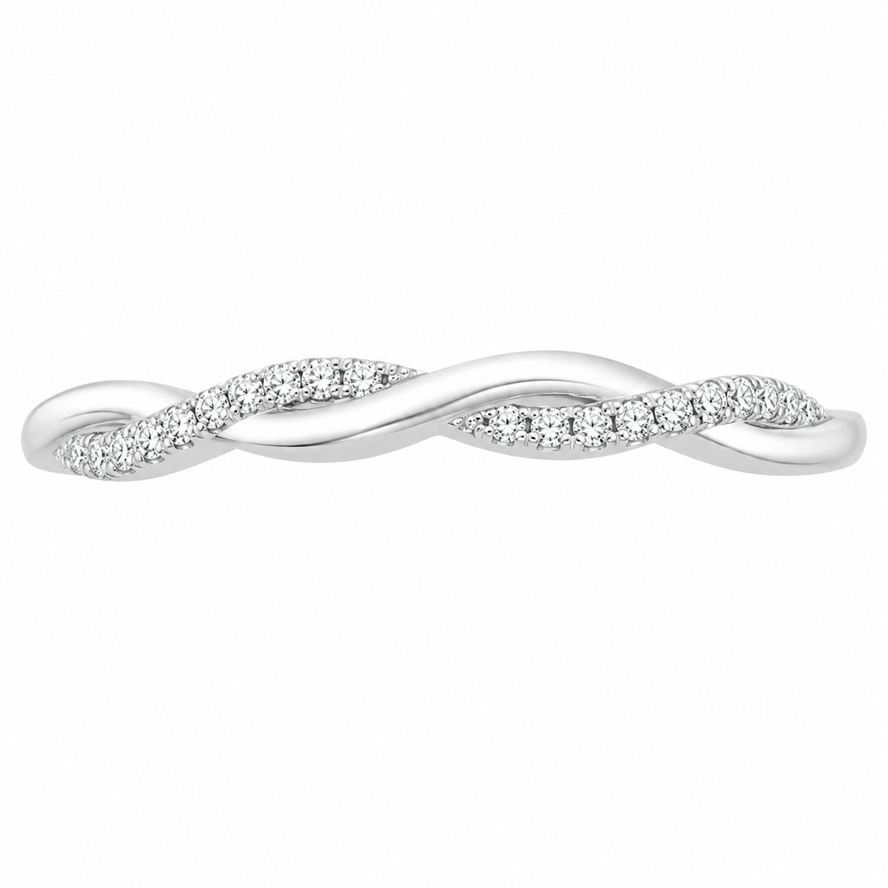 3.00 CT Petite Twisted Vine Halo Lab-Grown Diamond 2PCS Bridal Set in 14K White Gold – Nature Inspired Matching Wedding Ring Design