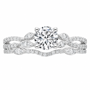 2.55 CT Luxe Willow Lab-Grown Diamond 2PCS Bridal Set in 14K White Gold – Nature Inspired Winding Willow Wedding Ring Design
