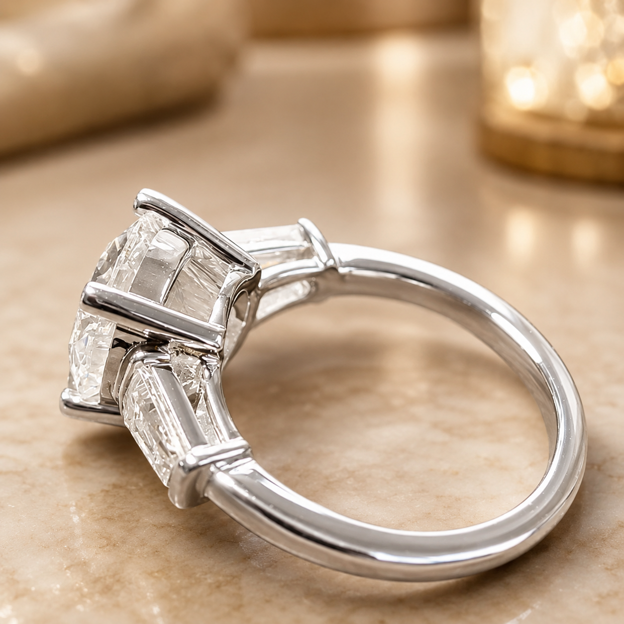 2.00 CT Round Cut Lab-Grown Diamond 3PCS Bridal Set in 14K White Gold – Brilliant Cut Trio Wedding Ring Design