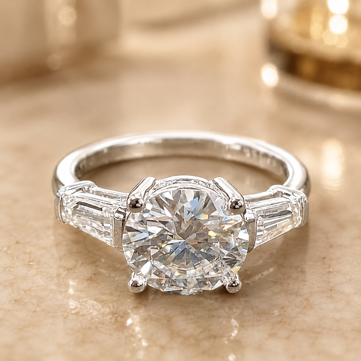 2.00 CT Round Cut Lab-Grown Diamond 3PCS Bridal Set in 14K White Gold – Brilliant Cut Trio Wedding Ring Design