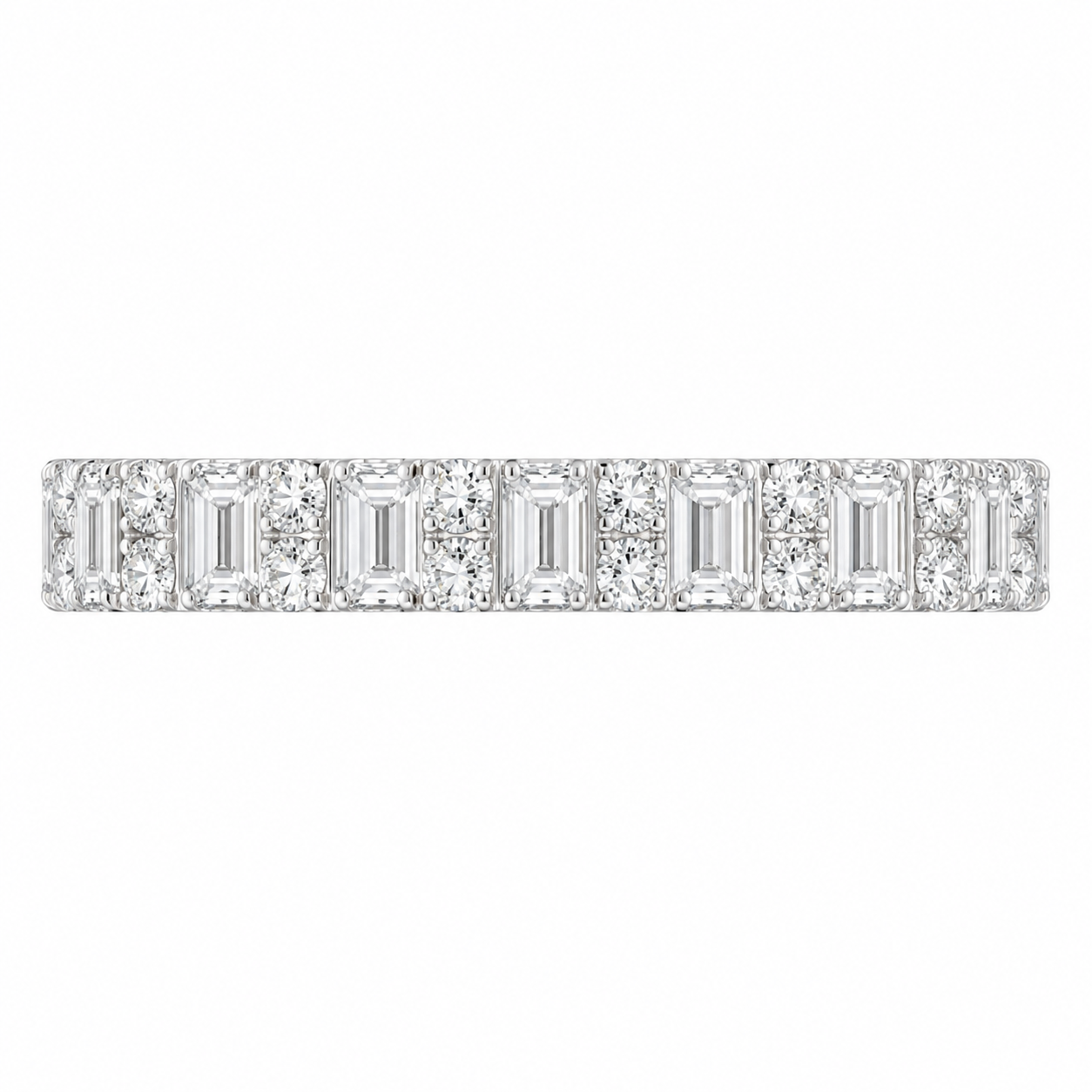 3.00 CT Radiant Cut Lab-Grown Diamond 2PCS Bridal Set in 14K White Gold – Modern Stackable Wedding Ring Design