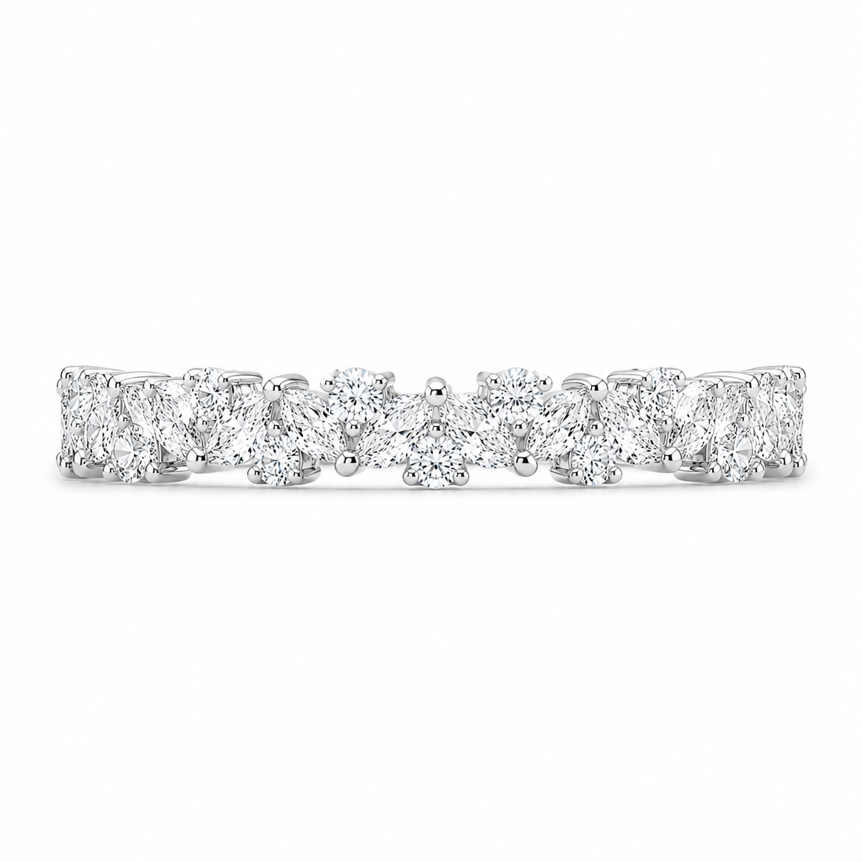 3.00 CT Oval Lab-Grown Diamond Hidden Halo 2PCS Bridal Set in 14K White Gold – Matching Stackable Wedding Band Design