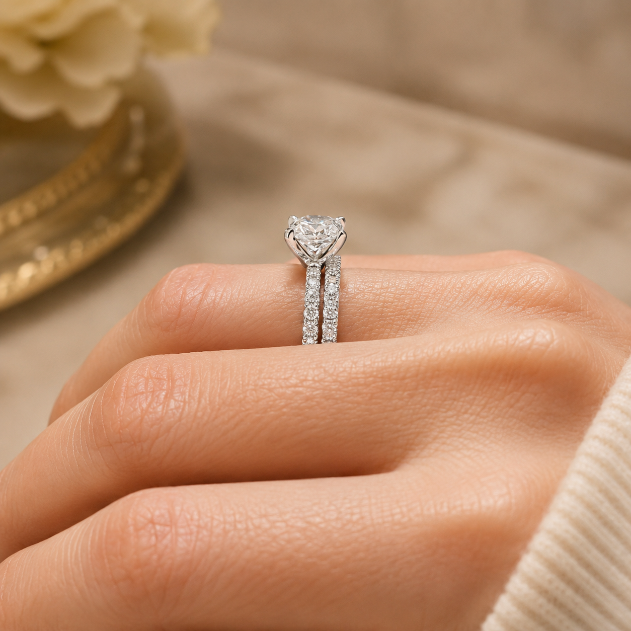 3.00 CT Princess Cut Lab-Grown Diamond 2PCS Bridal Set in 14K White Gold – Classic Anniversary Wedding Ring Design