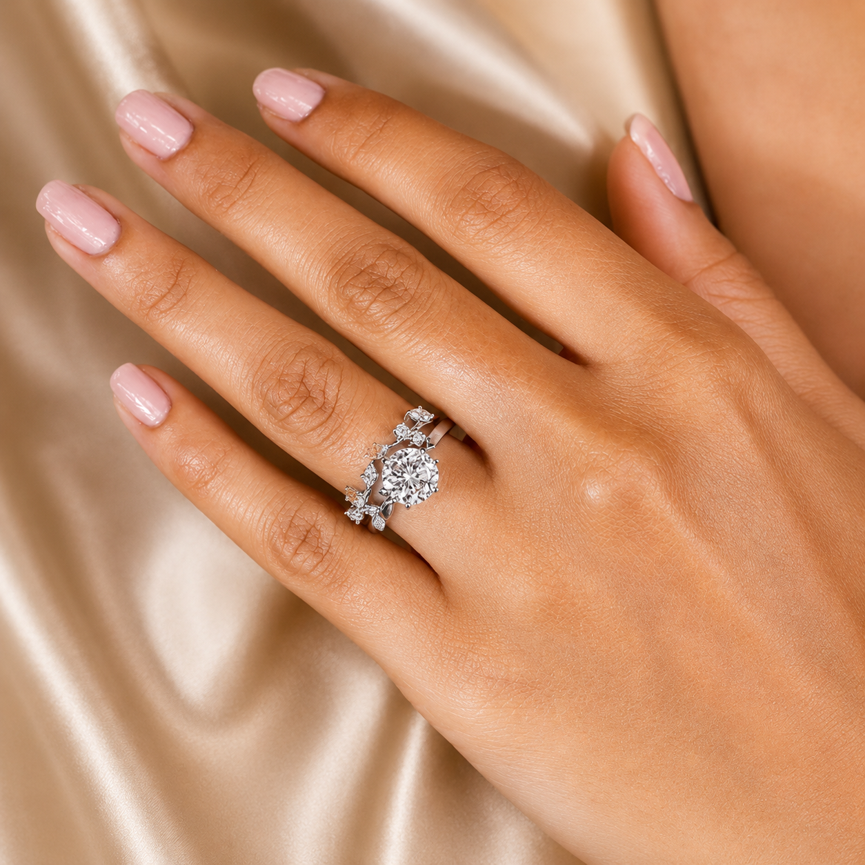 3.00 CT Portuguese Cut Lab-Grown Diamond 2PCS Bridal Set in 14K White Gold – Matching Wedding Band Anniversary Design