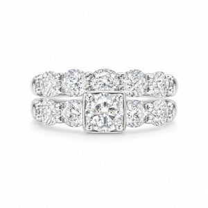 2.00 CT Lab-Grown Diamond 2PCS Bridal Set in 14K White Gold – Gorgeous Engagement & Wedding Ring Design