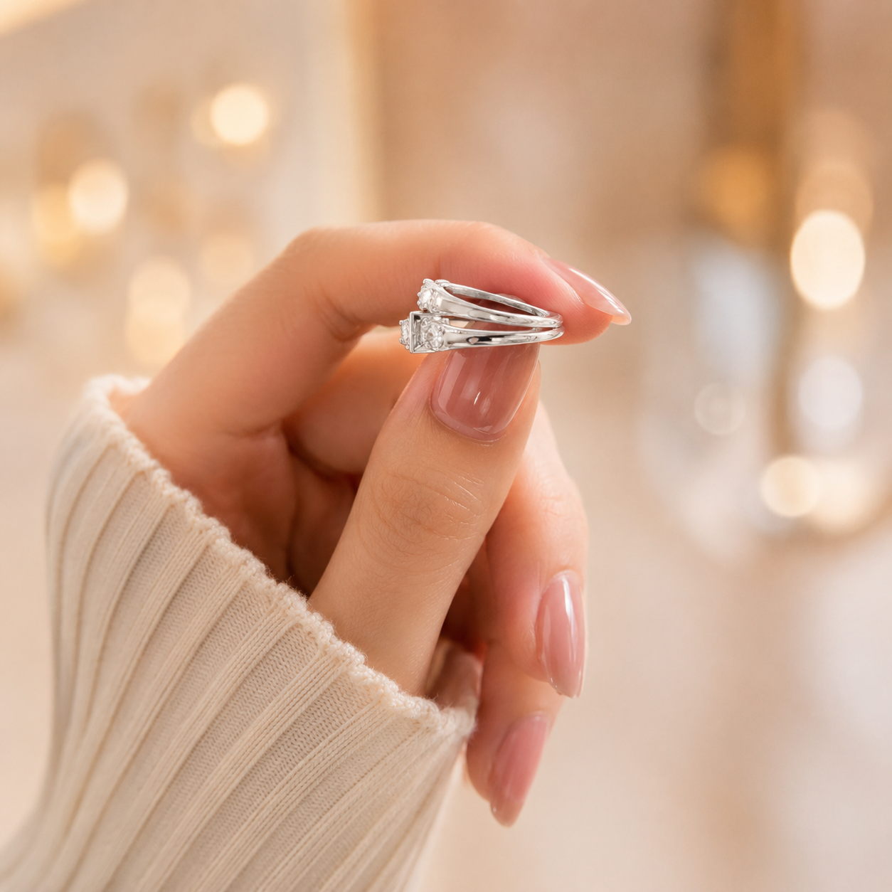 2.00 CT Lab-Grown Diamond 2PCS Bridal Set in 14K White Gold – Gorgeous Engagement & Wedding Ring Design