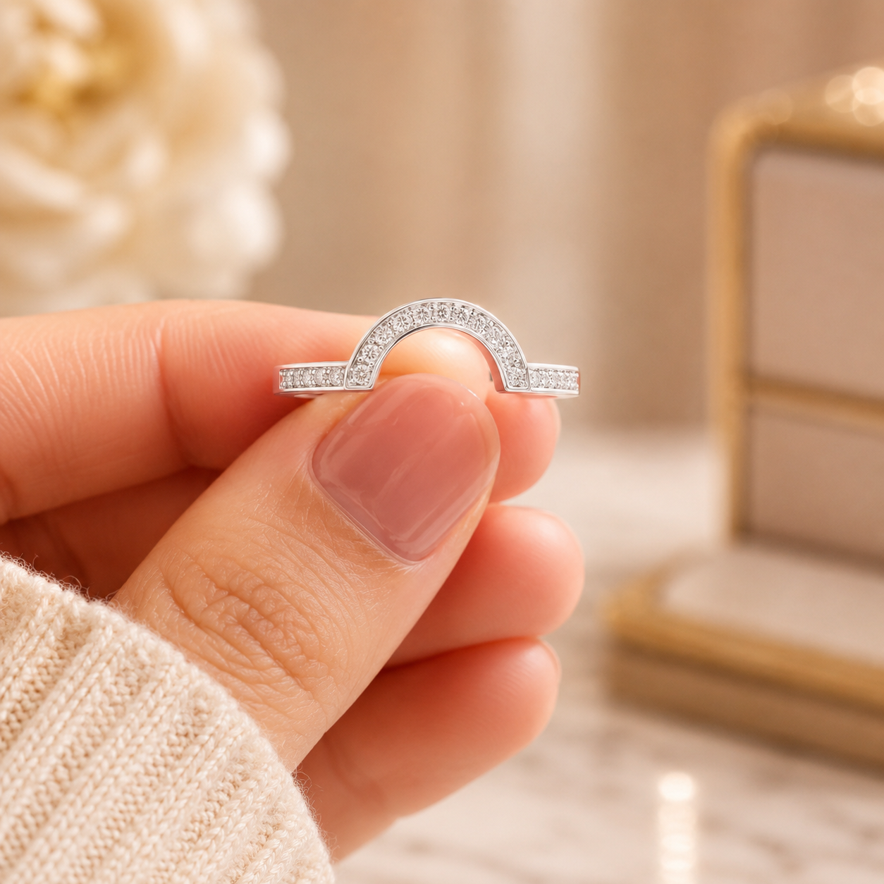 1.80 CT Round Lab-Grown Diamond Halo 2PCS Bridal Set in 14K White Gold – Luxury Wedding Ring Design