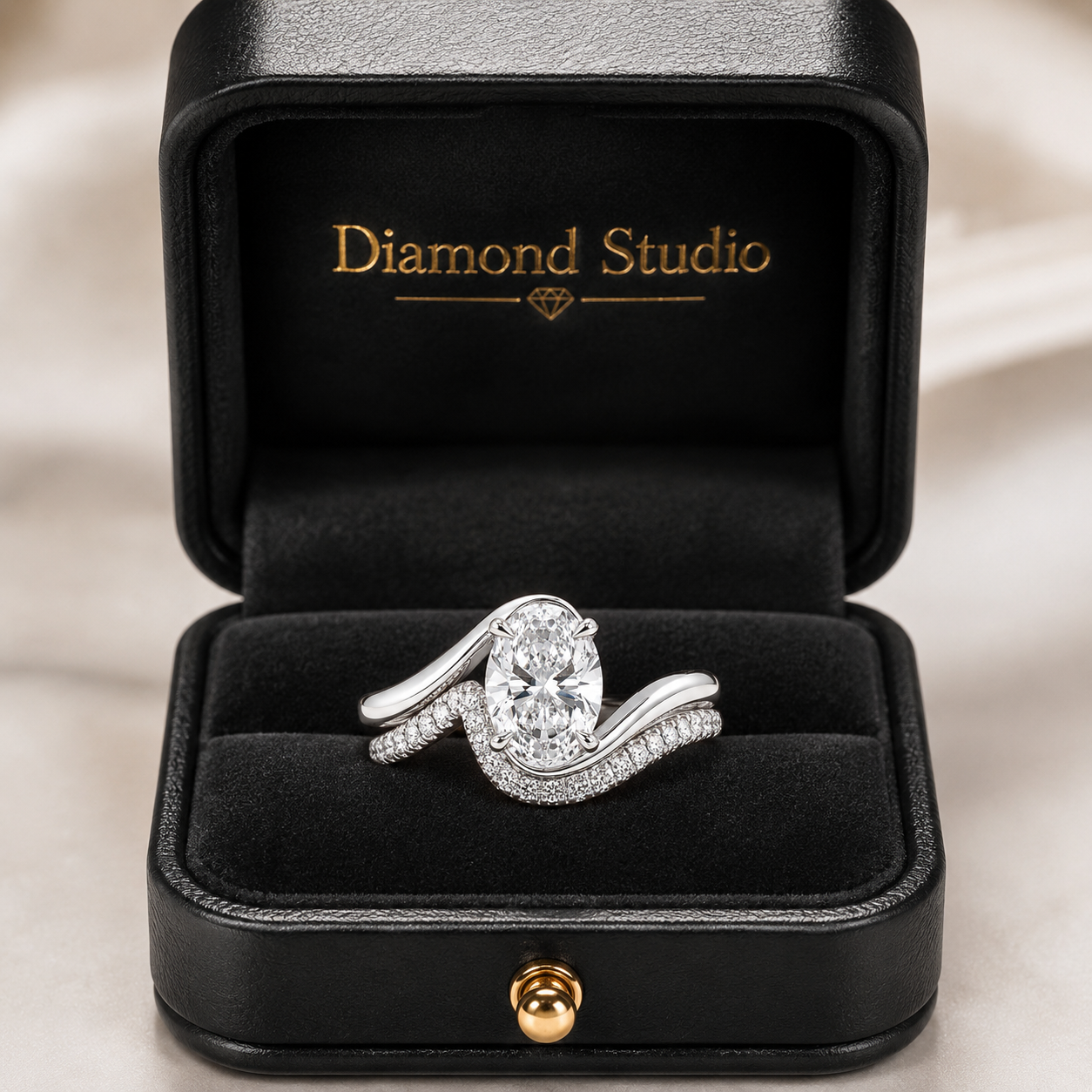 2.00 CT Oval Lab-Grown Diamond Antique Vintage 2PCS Bridal Set in 14K White Gold – Matching Engagement & Wedding Ring Design