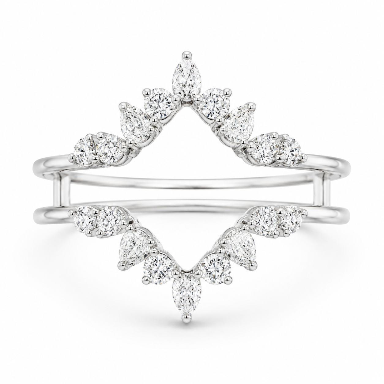 2.00 CT Marquise Lab-Grown Diamond Halo 2PCS Bridal Set in 14K White Gold – Vintage Enhancer Wedding Wrap Design
