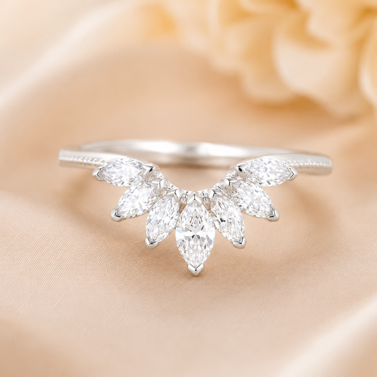 3.00 CT Oval Lab-Grown Diamond 2PCS Bridal Set in 14K White Gold – Vintage Cluster Wedding Ring Design