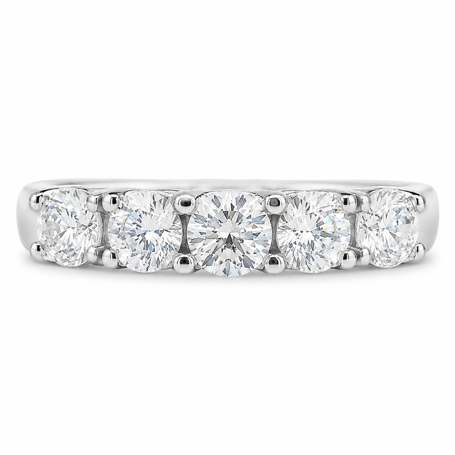 1.00 CT Round Lab-Grown Diamond 2PCS Bridal Set in 14K White Gold – Antique Matching Wedding Band Design