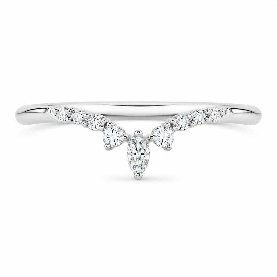 3.00 CT Pear Lab-Grown Diamond 2PCS Bridal Set in 14K White Gold – Minimalist Engagement Ring & Matching Wedding Band