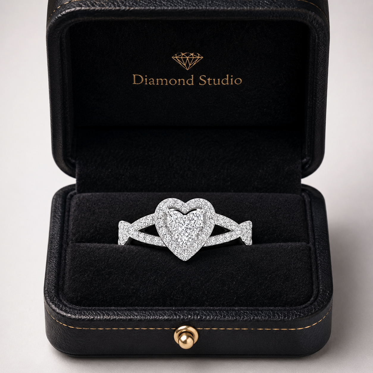 1.70 CT Heart Lab-Grown Diamond Halo 2PCS Bridal Set in 14K White Gold – Romantic Wedding Ring Design
