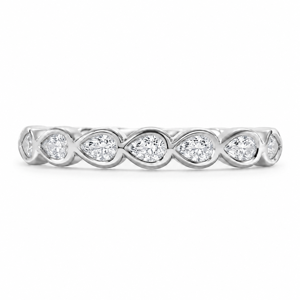 1.00 CT Lab-Grown Diamond Half Eternity Ring in 14K White Gold (Dâ€“F / VS1â€“VS2) from Diamond Studio