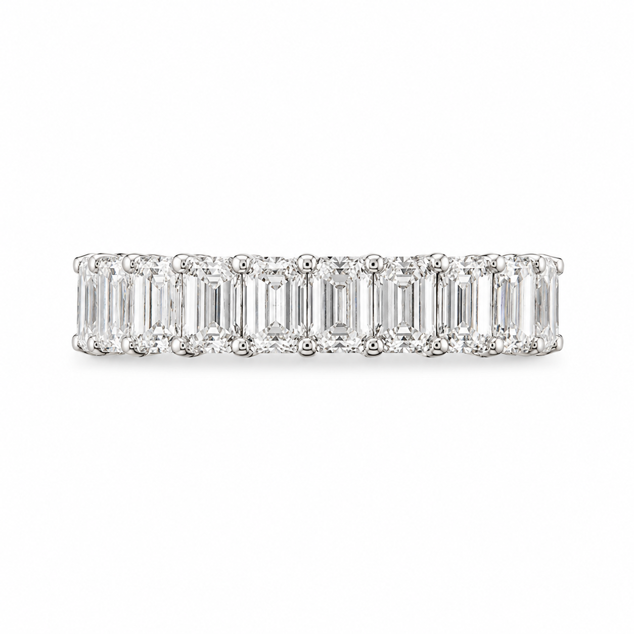 4.06 CT Lab-Grown Diamond Eternity Ring in 14K White Gold (D–F / VS1–VS2)