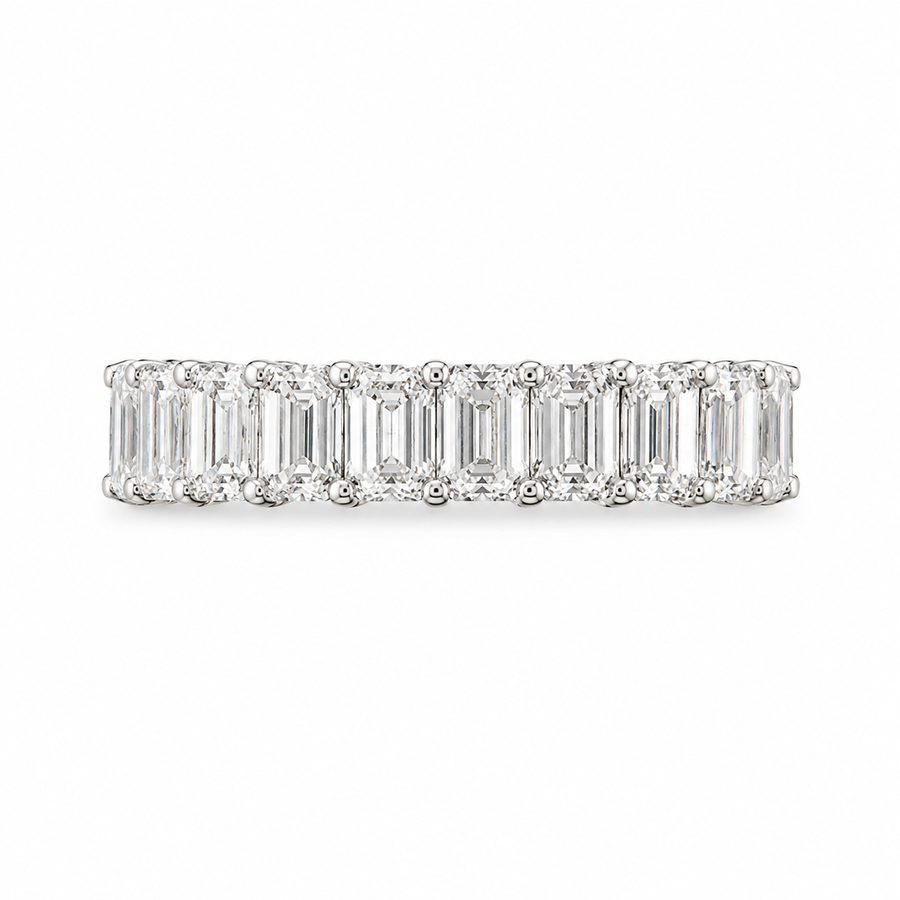 4.06 CT Lab-Grown Diamond Eternity Ring in 14K White Gold (D–F / VS1–VS2)