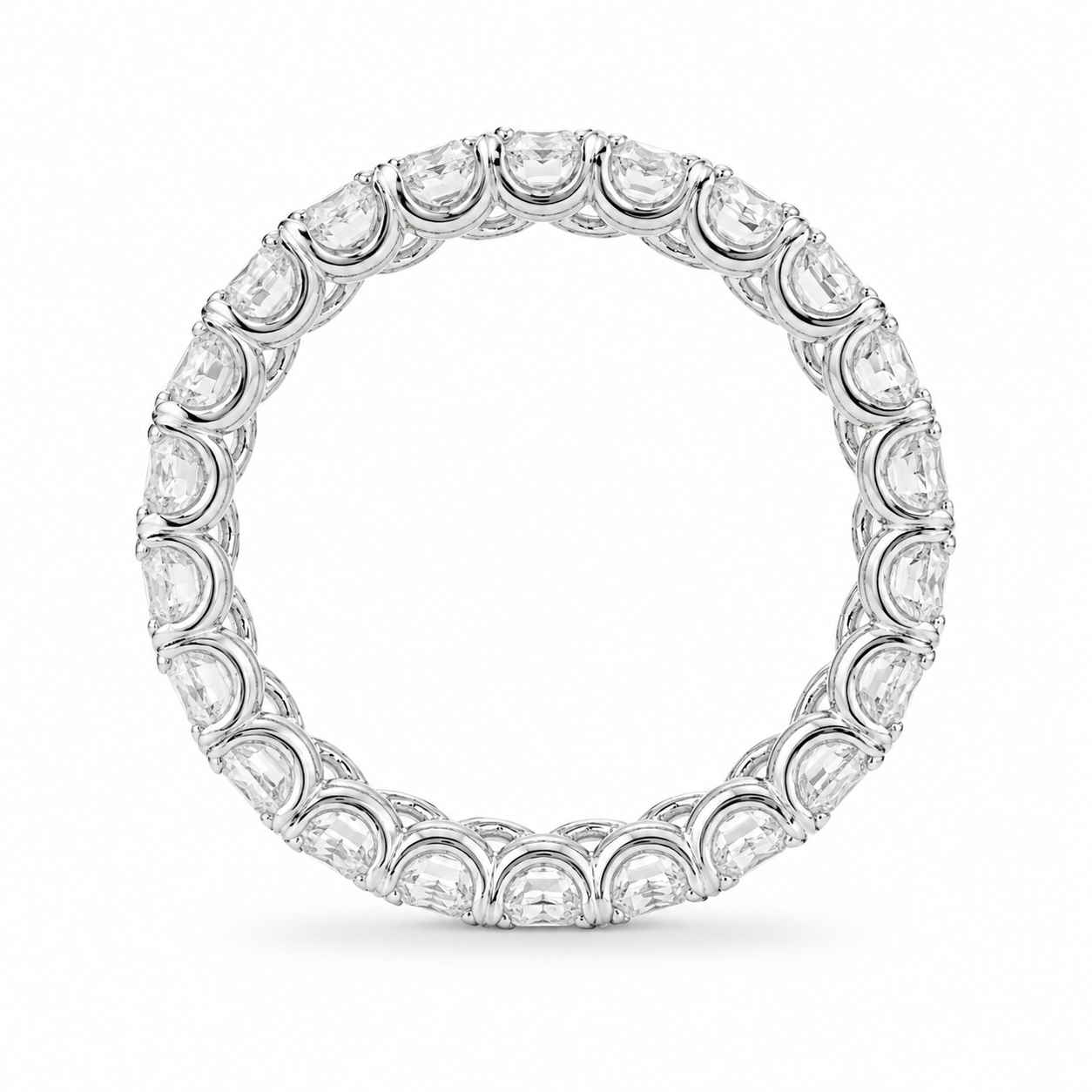4.06 CT Lab-Grown Diamond Eternity Ring in 14K White Gold (D–F / VS1–VS2)