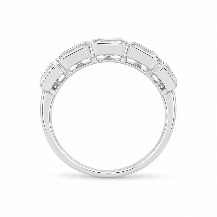 1.10 CT Lab-Grown Diamond Stackable Fashion Ring in 14K White Gold (D–F / VS1–VS2)