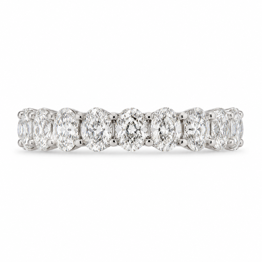 4.12 CT Lab-Grown Diamond Eternity Ring in 14K White Gold (D–F / VS1–VS2)