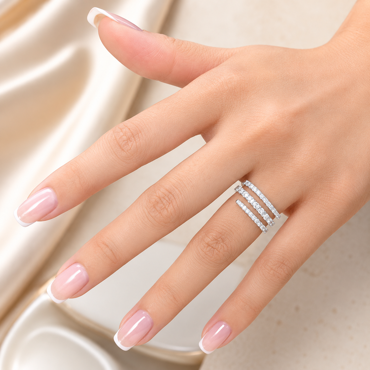 1.60 CT Lab-Grown Diamond Fashion Ring in 14K White Gold (D–F / VS1–VS2)