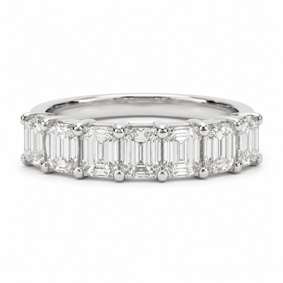 Diamond Half Eternity Ring 3.91 Carat Yellow Gold 14K