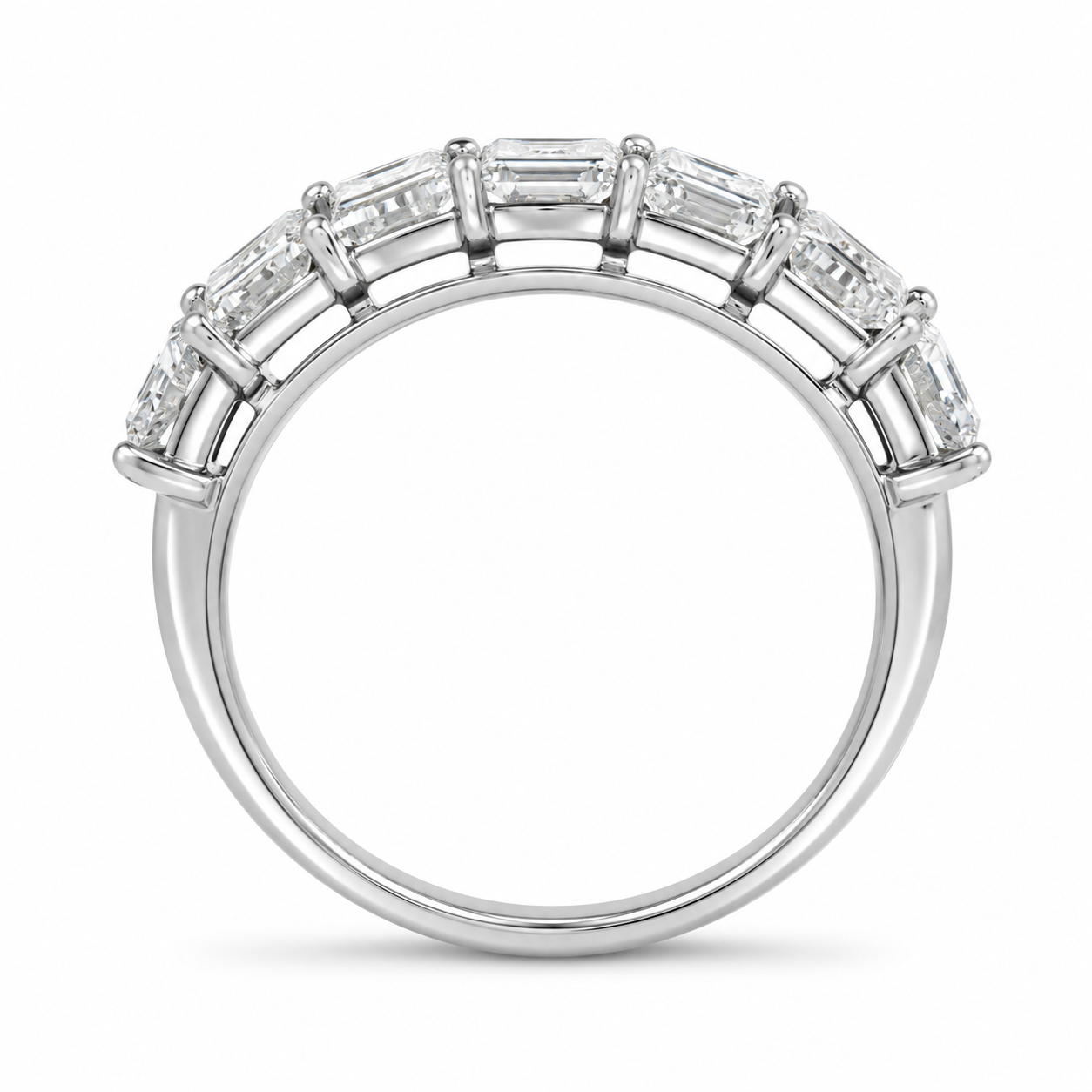 Diamond Half Eternity Ring 3.91 Carat Yellow Gold 14K