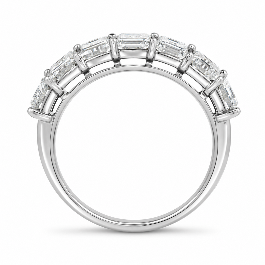 Diamond Half Eternity Ring 3.91 Carat Yellow Gold 14K