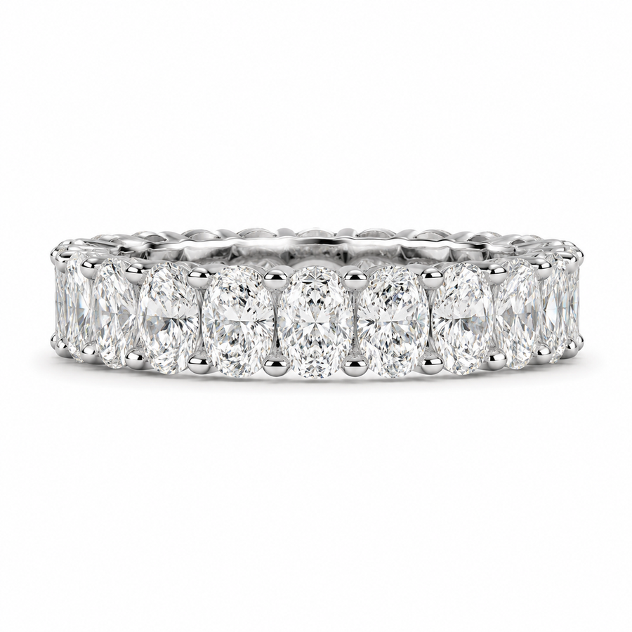 4.06 CT Lab-Grown Diamond Eternity Ring in 14K White Gold (D–F / VS1–VS2)