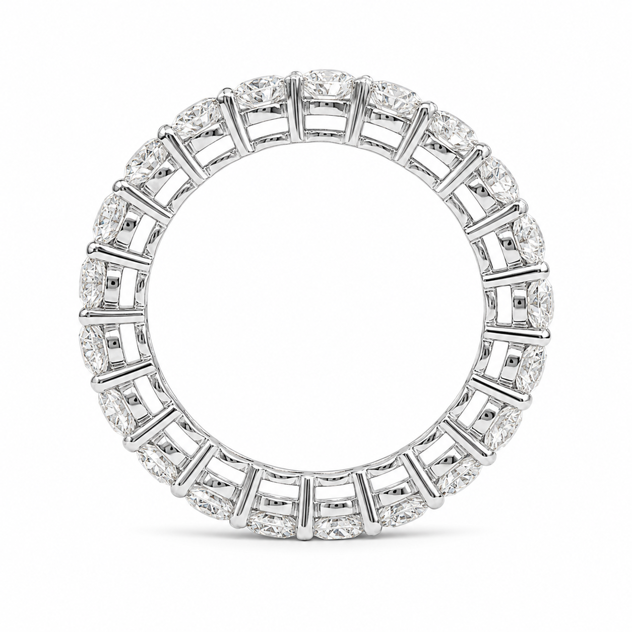 4.06 CT Lab-Grown Diamond Eternity Ring in 14K White Gold (D–F / VS1–VS2)
