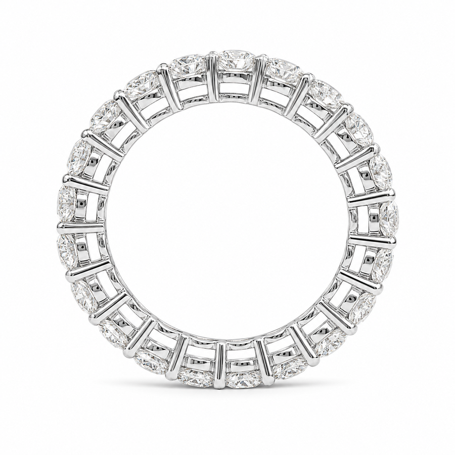 4.06 CT Lab-Grown Diamond Eternity Ring in 14K White Gold (D–F / VS1–VS2)