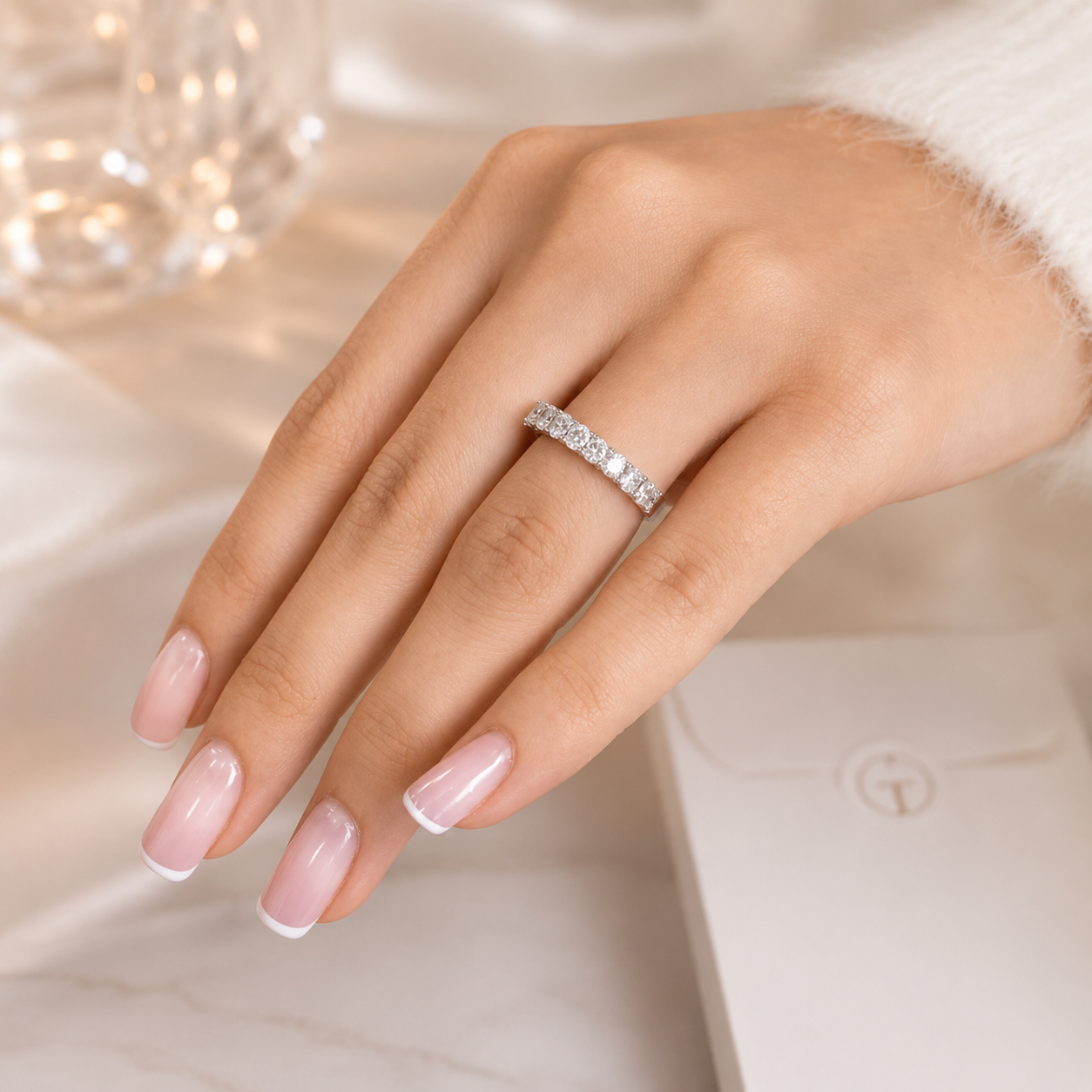 4.06 CT Lab-Grown Diamond Eternity Ring in 14K White Gold (D–F / VS1–VS2)